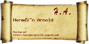 Hermán Arnold névjegykártya