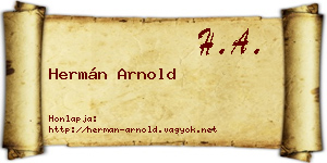 Hermán Arnold névjegykártya